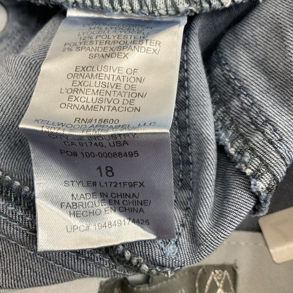 Wit & Wisdom Womens Sz 18 Jeans Skinny Ankle Denim Blue Elastic Waist High Rise - Picture 8 of 9